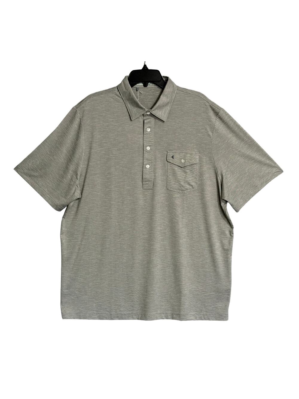 Criquet Polo Shirt Men's XXL Stretch Short Sleeve Grey Micro-Stripe NEW